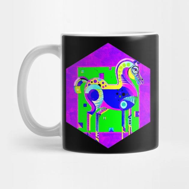 Horse Surreal Decorative Colorful Abstract Print by posterbobs
